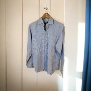Polo Ralph Lauren Mens 15 34/35 Shirt Button Down Blue Checkered Career Preppy
